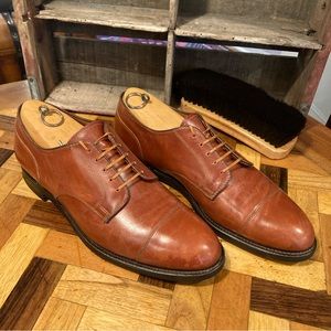 Alden 972 Cap Toe Derby Blucher Dress Shoes Brown Leather 11.5A/C US